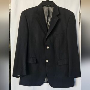 Calvin‎ Klein Mens Black Wool Blazer Jacket Size 38S